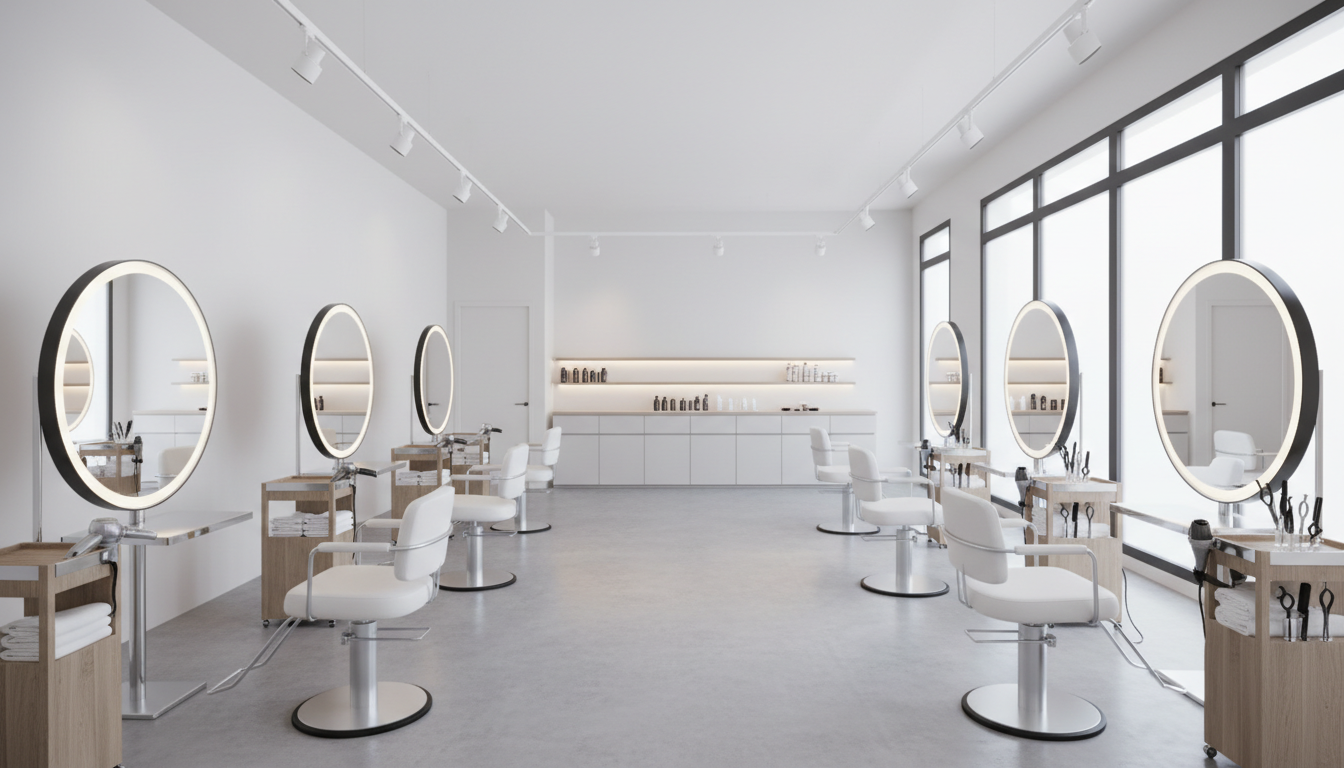 Interno del salone Andrea Staff a Marina di Carrara