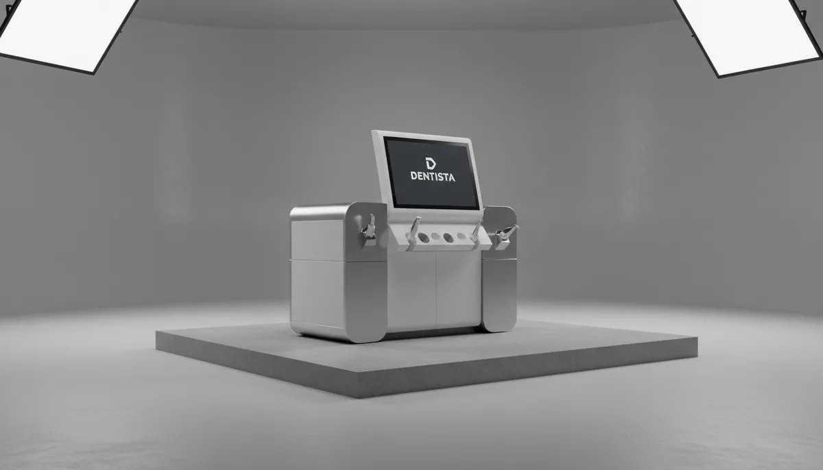 Vista dello studio dentistico con poltrona odontoiatrica e strumenti professionali per trattamenti dentali