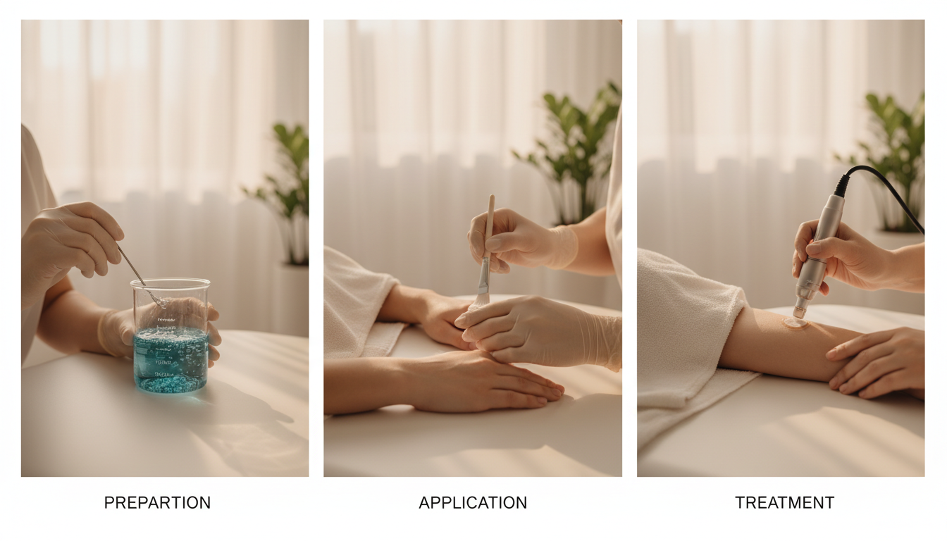 Fase del processo di trattamento estetico