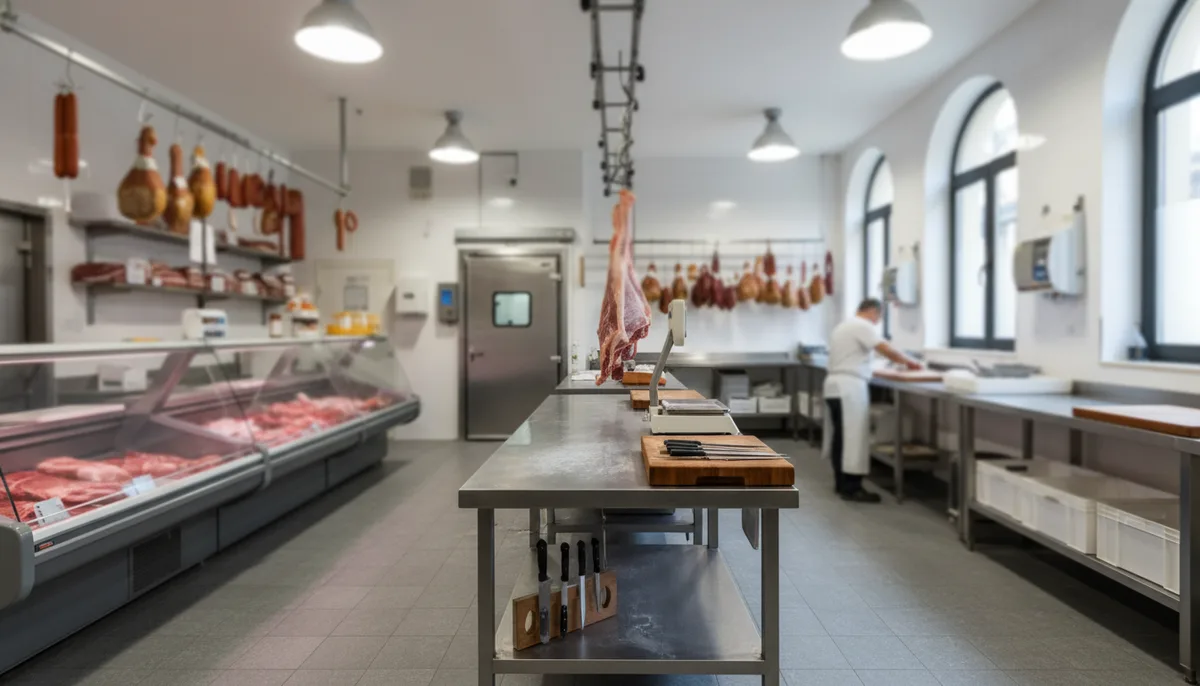 L'interno della bottega - ambiente caldo e accogliente della macelleria