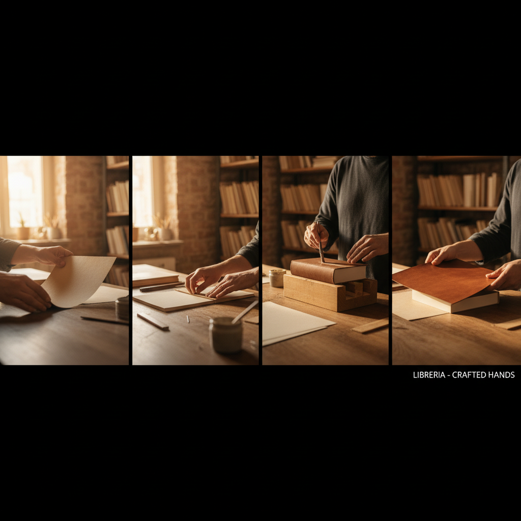 Illustrazione stilizzata del processo di scoperta di un libro.