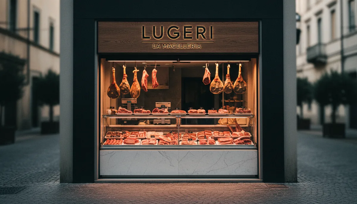 Bancone della macelleria Lugeri con carni fresche selezionate