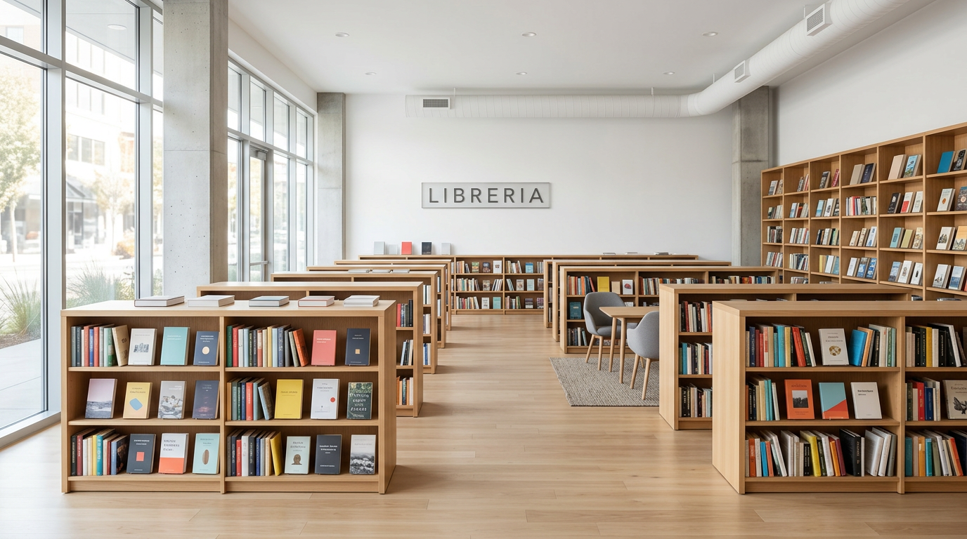 Scaffalature in legno ricche di libri ordinati con cura