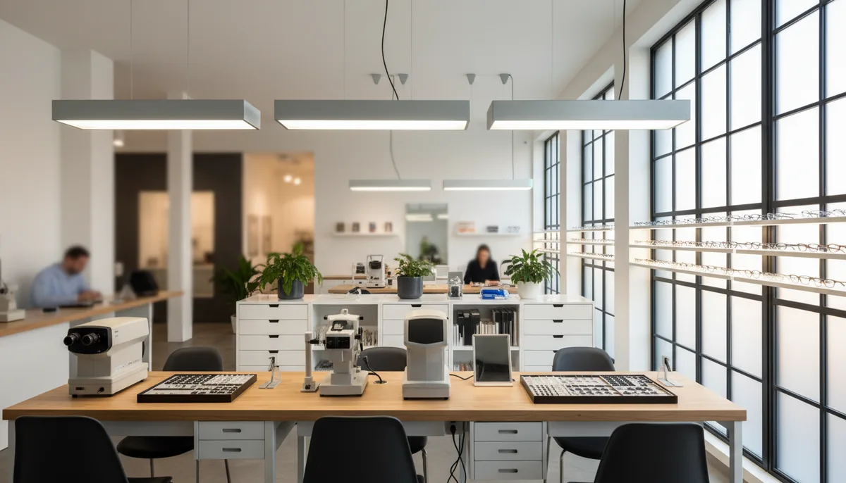 Il laboratorio di Ottica Ars dove vengono preparate le lenti con precisione