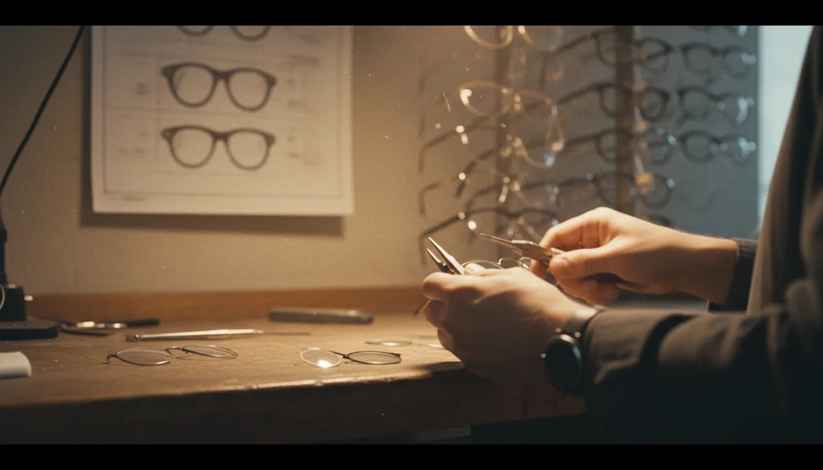 Ottico durante un esame visivo professionale con strumentazione moderna