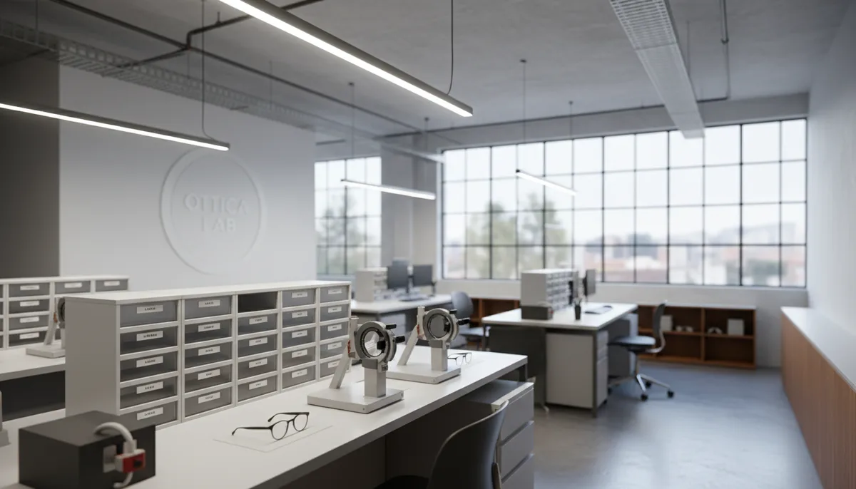 Il laboratorio interno dell'ottica Stil Vision a Marina di Carrara